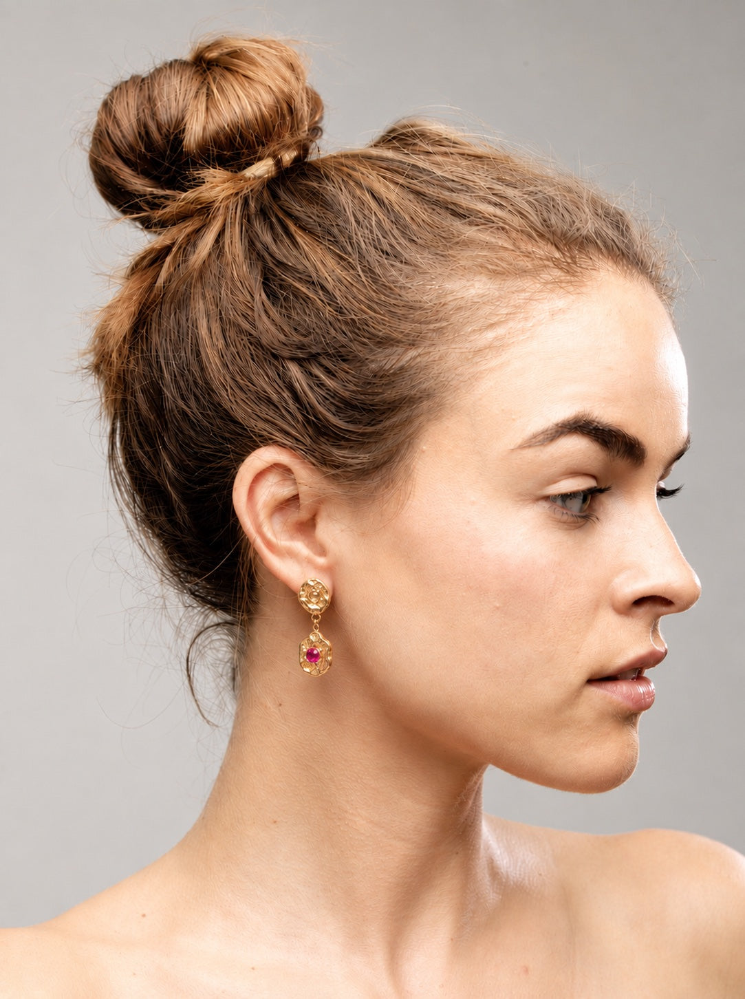 Terra Ruby Drop Stud earrings