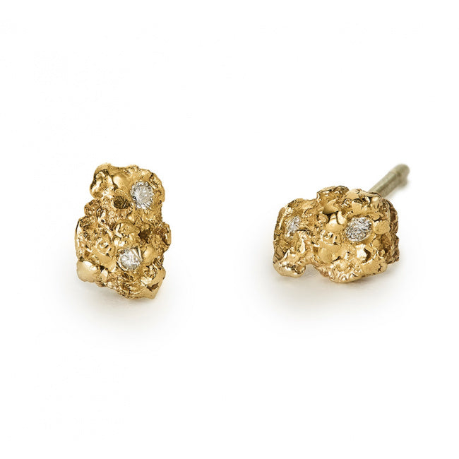 Nugget Ocean Diamond Stud Earrings