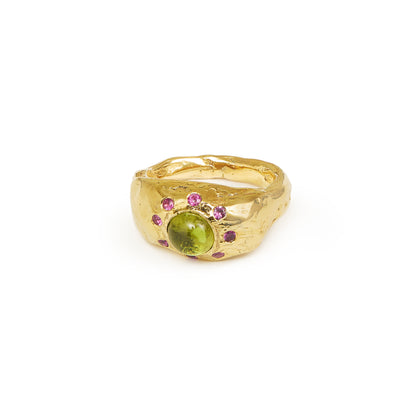 Thalassa Peridot and Sapphire Ring