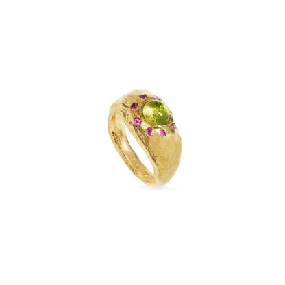 Thalassa Peridot and Sapphire Ring