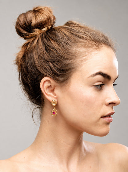 Terra Ruby Drop Stud earrings