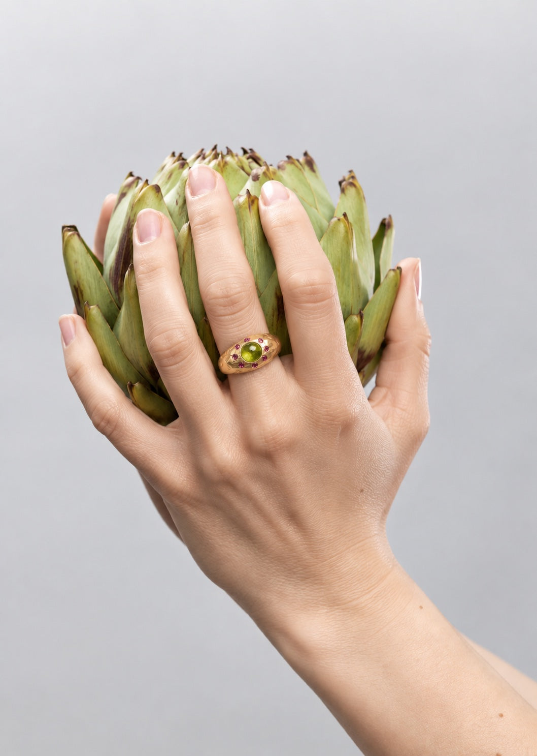 Thalassa Peridot and Sapphire Ring