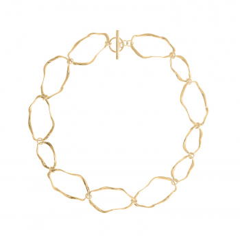 Gold-Ripple-Link-Necklace