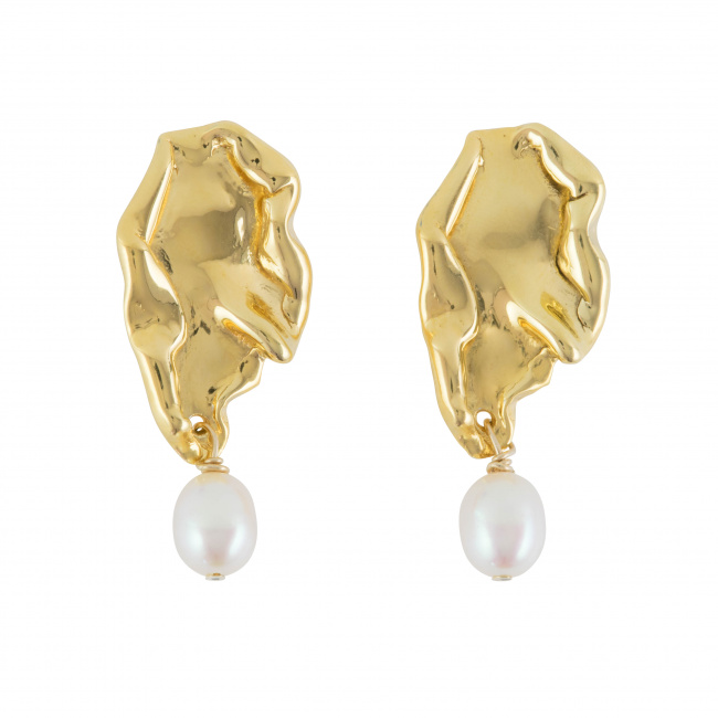 wave_with_pearl_stud_earrings